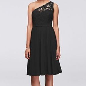 David's Bridal Black Bridesmaids Dress  F15711 BLA